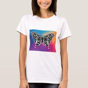Schmetterlingsdesign mit Sunset-Farben T-Shirt