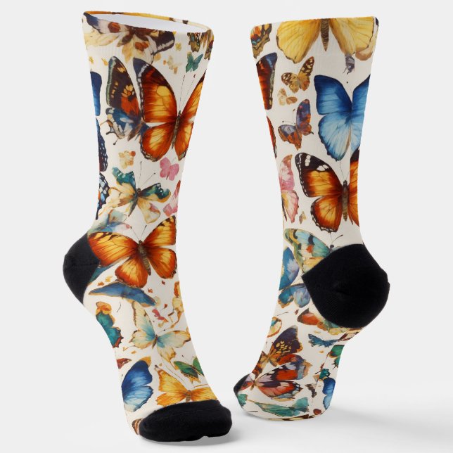 Schmetterlingsdruckauflagen Socken (Gewinkelt)