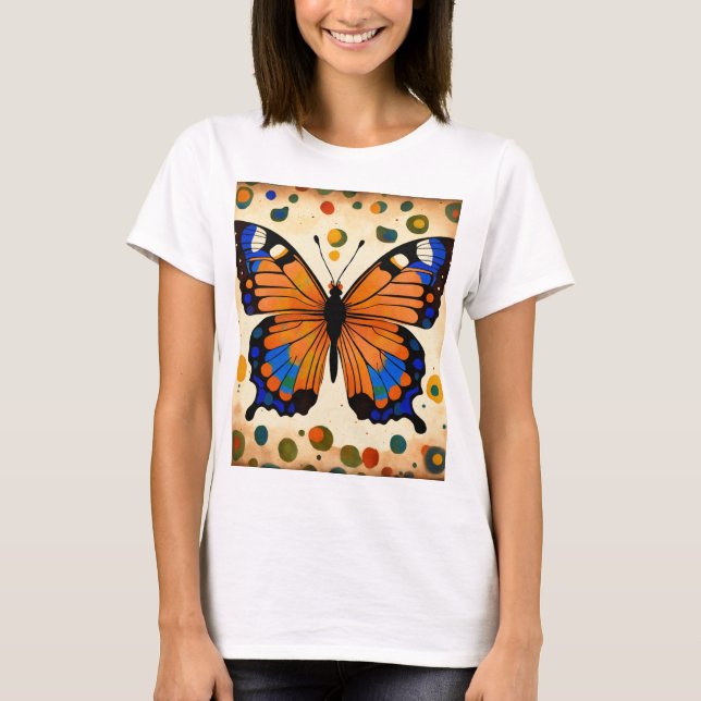 Schmetterlingsdrucktücher für Mädchen T-Shirt (Vorderseite)