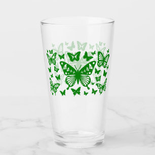 Schmetterlingsegnen in Grün Glas