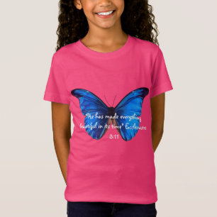 Schmetterlingsentwurf mit Ecclesiastes Bibel-Vers T-Shirt