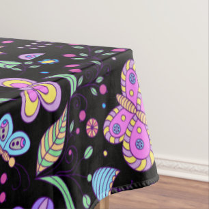 Schmetterlingsfarben und Niedliche Blume Tischdecke
