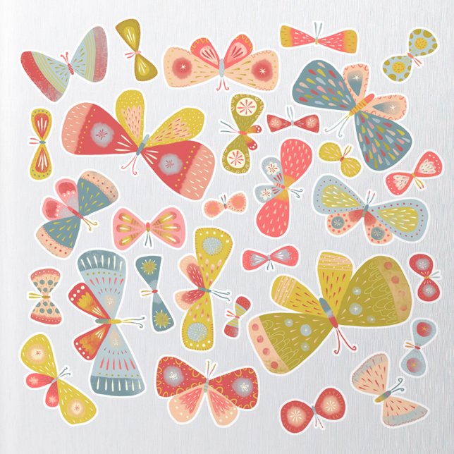 Schmetterlingsfarbene Vinyl-Aufkleber mit maßgesch Aufkleber (Fun colorful butterfly stickers)