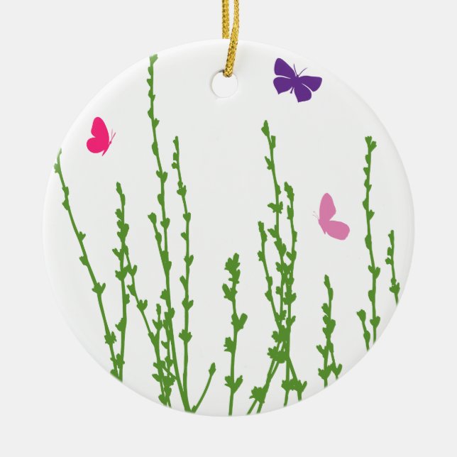 Schmetterlingsfeld Keramik Ornament (Vorne)