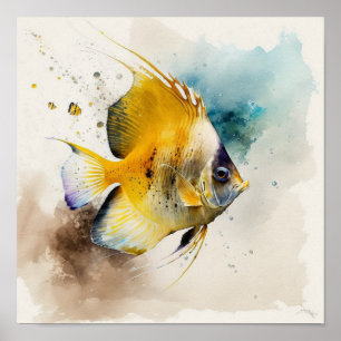 Schmetterlingsfische in Aquarellplakatform Poster