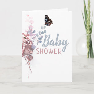 Schmetterlingsfliege-Blätter, elegante Babydusche  Einladung