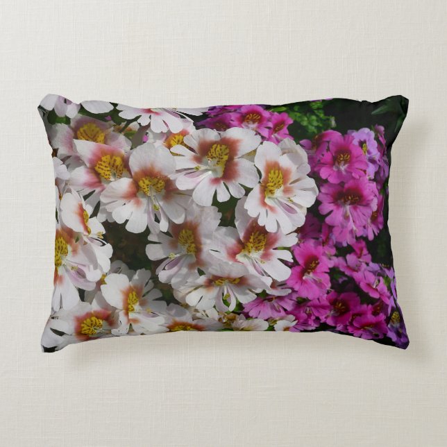 Schmetterlingsfliege Blume Weißrosa und Lila Zierkissen (Vorderseite)