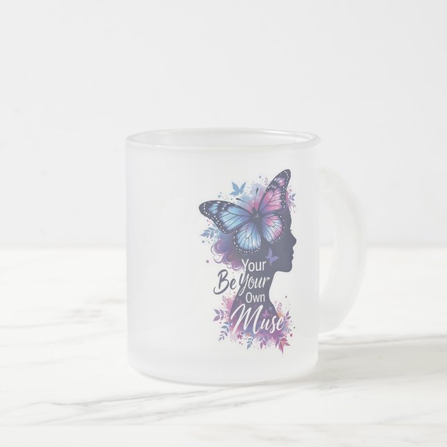Schmetterlingsfliege-Silhouette, Selbstfindung, se Mattglastasse (VorderseiteRechts)
