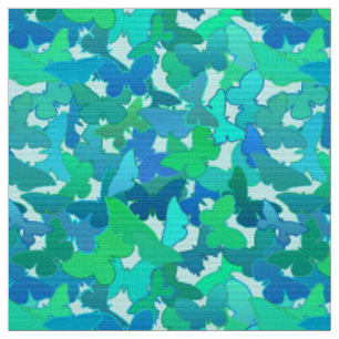 Schmetterlingsfliege, Türkis, Aqua und Sky Blue Stoff