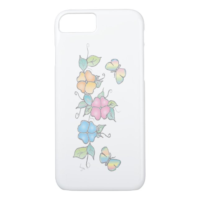 Schmetterlingsflora-Wasserfarbe Case-Mate iPhone Hülle (Rückseite)