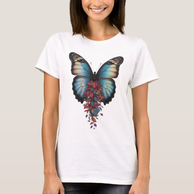 Schmetterlingsflügel & Farbenfrohe Blätter – Basic T-Shirt (Vorderseite)