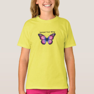 Schmetterlingsflügel Herz Kinder T-Shirt Bunt
