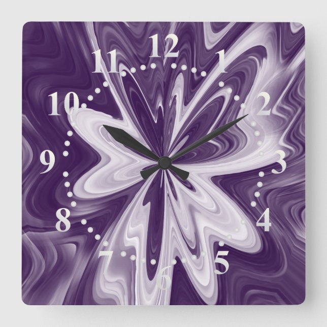 Schmetterlingsflügel Quadratische Wanduhr (Vorderseite)