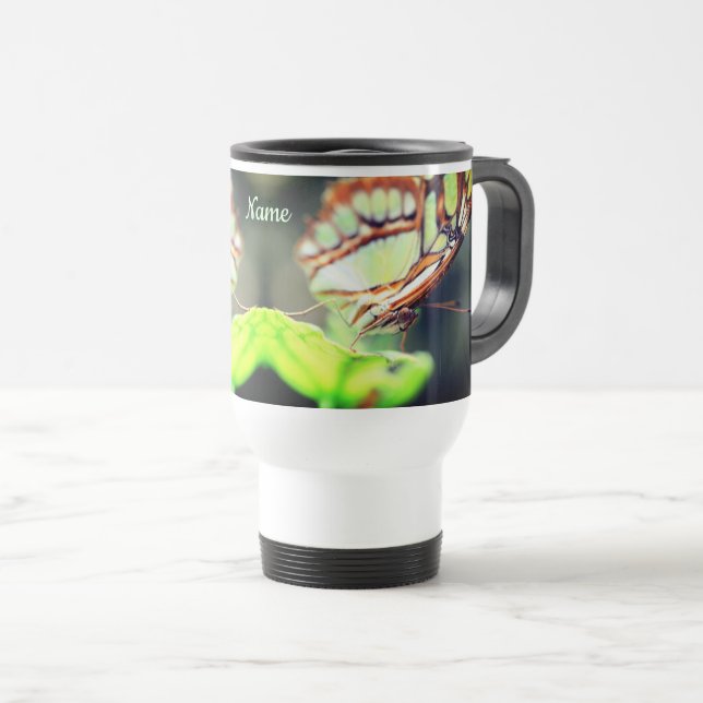 Schmetterlingsfoto Natur Personalisiert Reisebecher (VorderseiteRechts)