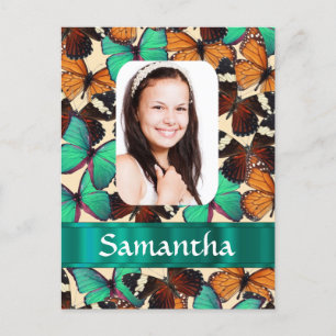 Schmetterlingsfoto-Vorlage Postkarte
