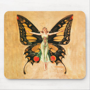 Schmetterlingsfrau-Flug-Illustration Mousepad