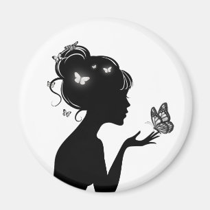 Schmetterlingsfrau Liebhaber Magnet