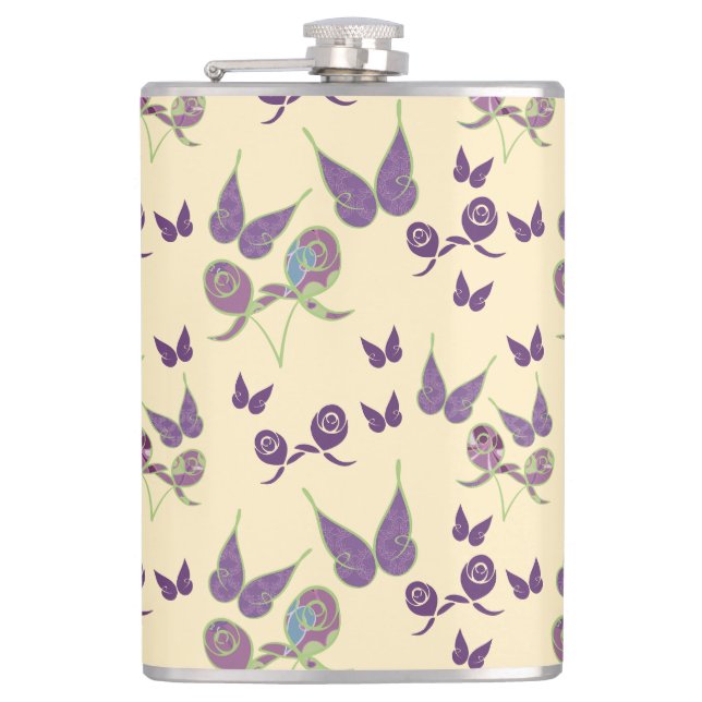 Schmetterlingsfreude in Cream Flask Flachmann (Vorderseite)