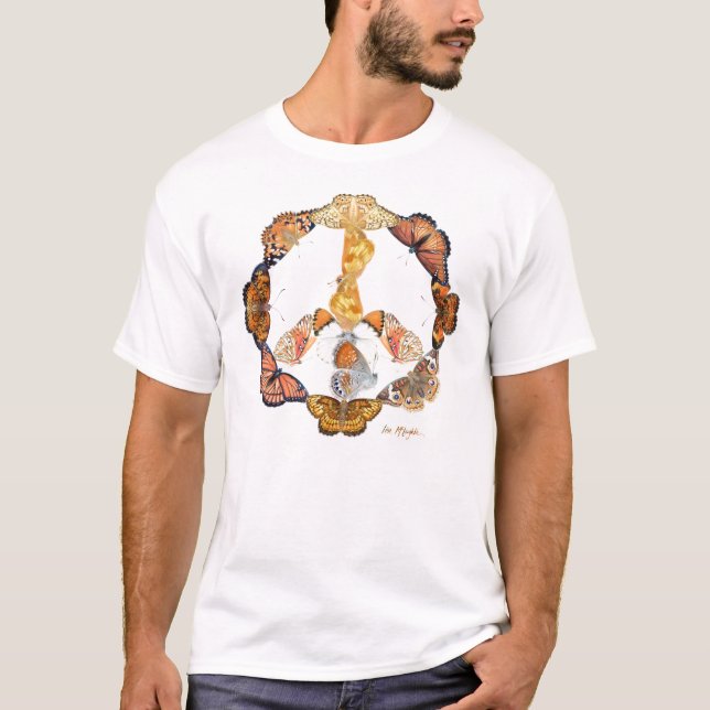 Schmetterlingsfriedzeichen T-Shirt (Vorderseite)