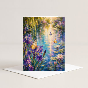 Schmetterlingsgarten Aquarell-Notizkarte Karte