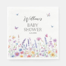 Schmetterlingsgarten-Baby-Party-Servietten