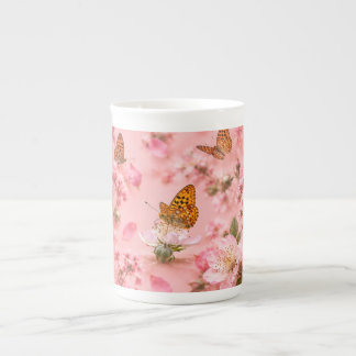 Schmetterlingsgarten-Blumen-Knochenporzellan-Tasse Prozellantasse