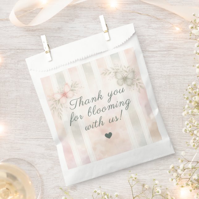 Schmetterlingsgarten Florale Blüte Danke Geschenktütchen (Ausgeschnitten)
