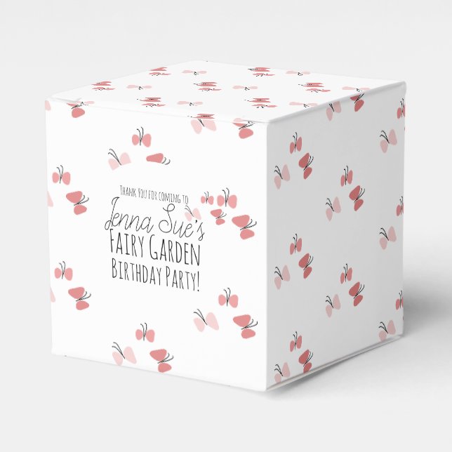 Schmetterlingsgarten Geburtstag Rosa Geschenkschachtel (Vorderseite)