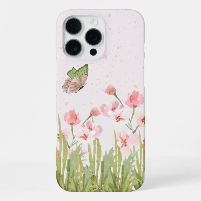 'Schmetterlingsgarten' iPhone 16 Pro Max Hülle (Rückseite)