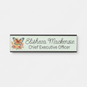 Schmetterlingsgarten Orange Salbei Grün Büro Türschild