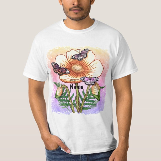 Schmetterlingsgelber Mohn  T-Shirt (Vorderseite)