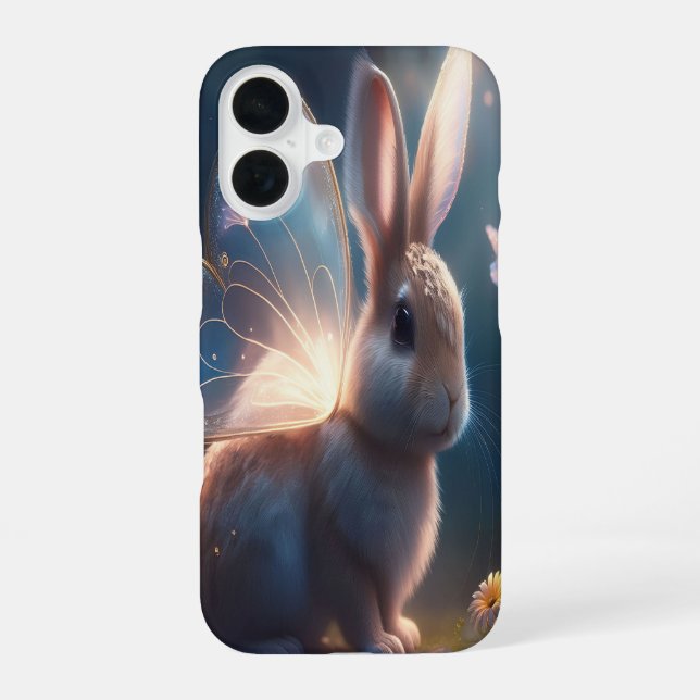 Schmetterlingshäschen iPhone 16 Hülle (Rückseite)