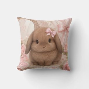 Schmetterlingshase rosa Schleifen-Wurfkissen Kissen