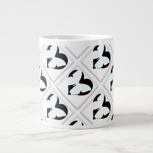 Schmetterlingsherz auf Weiß Jumbo-Tasse