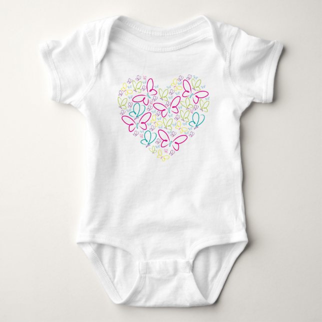 Schmetterlingsherz Baby Strampler (Vorderseite)