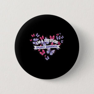 Schmetterlingsherz Ich bin ein Überlebender Pankre Button
