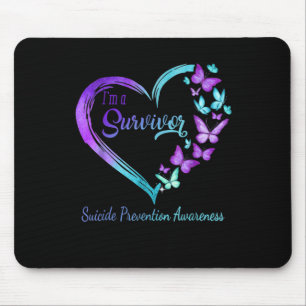 Schmetterlingsherz im Überlebenden Suizidpräventio Mousepad