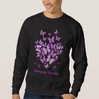 Schmetterlingsherz Lila Band Fibromyalgie-Bewussts Sweatshirt