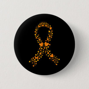 Schmetterlingsherz Orange Ribbon Leukämie Krebs Au Button