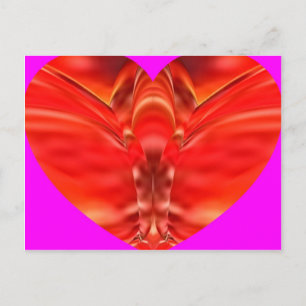 Schmetterlingsherz - Roter Glamour Postkarte