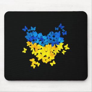 Schmetterlingsherz Ukraine-Flagge Ukrainisch Ukrai Mousepad