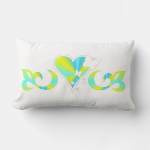 Schmetterlingsherz und Lily Rainbowart Lendenkissen
