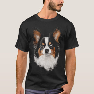 Schmetterlingshund-Motiv Haustier Papillon Männer T-Shirt