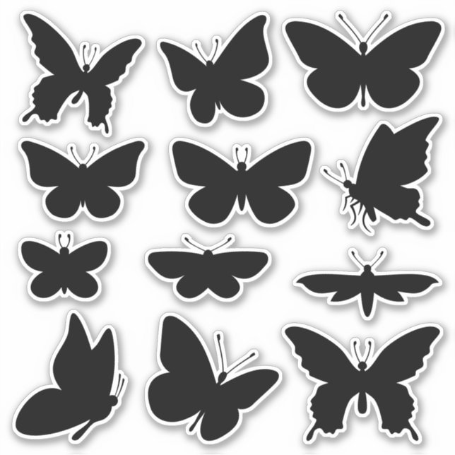 SchmetterlingSilhouetten Aufkleber Set (Vorderseite)