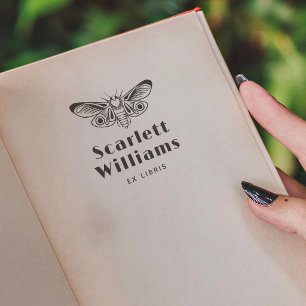 Schmetterlingsillustration Fettes Ex Libris Buch Gummistempel