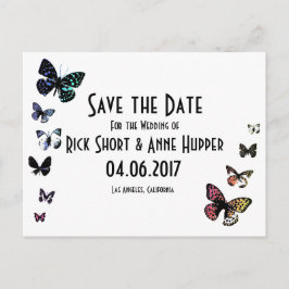 Schmetterlingskante, Save the Date Hochzeitskarte Ankündigungspostkarte