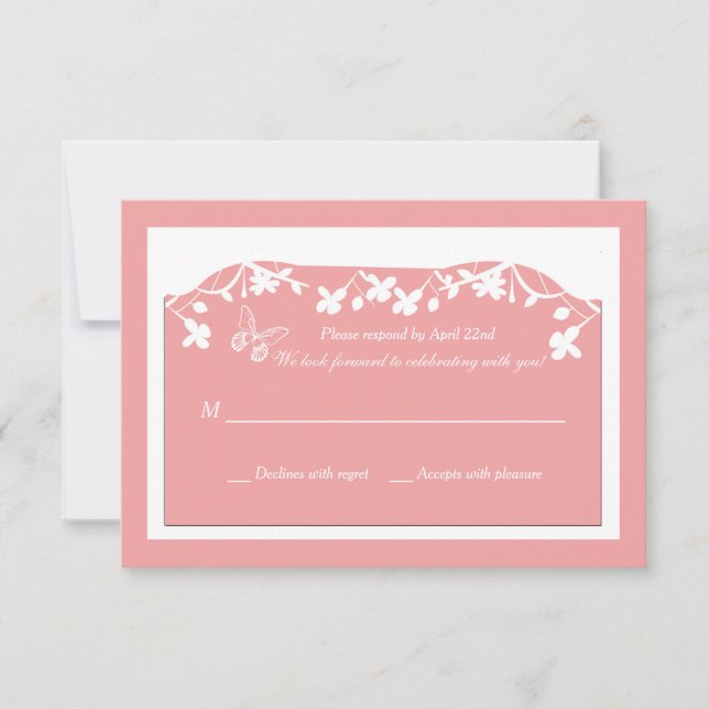 Schmetterlingskarte Einladung (Vorderseite)