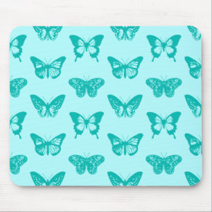 Schmetterlingskizze, Aqua und Türkis Mousepad