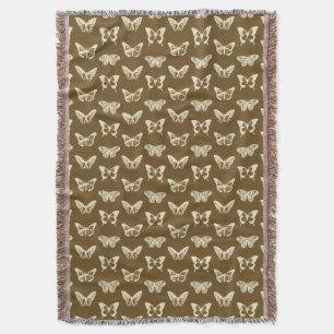 Schmetterlingskizze, beige auf schokoladenbraun decke