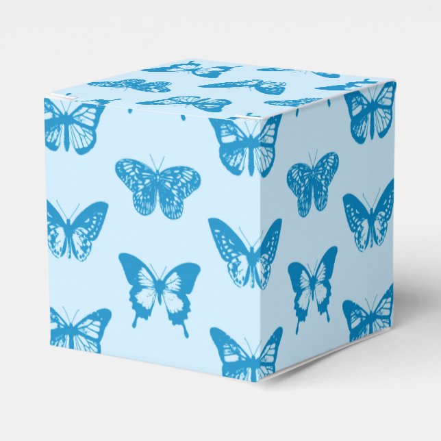 Schmetterlingskizze, Cerulean und Himmelblau Geschenkschachtel (Vorderseite)